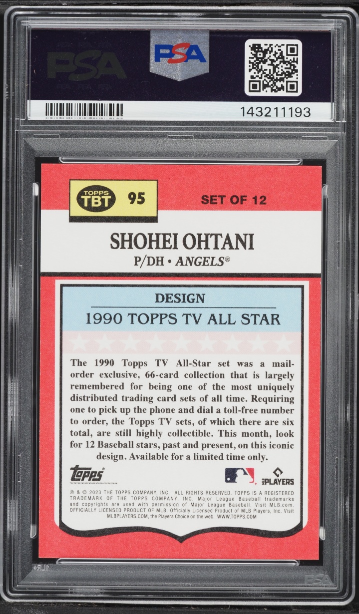 2023 Topps Throwback Thursday Variation Shohei Ohtani #95 PSA 9 MINT