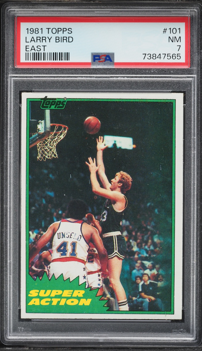 1981 Topps Basketball Larry Bird EAST #101 PSA 7 NRMT