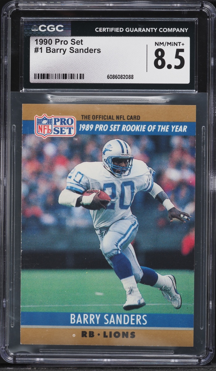 1990 Pro Set Rookie Of The Year Barry Sanders #1 CGC 8.5 NM-MT+