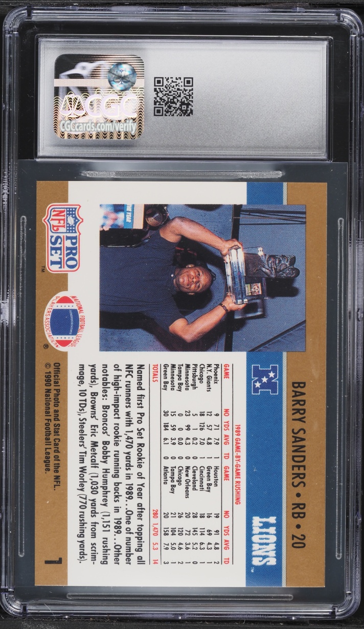 1990 Pro Set Rookie Of The Year Barry Sanders #1 CGC 8.5 NM-MT+