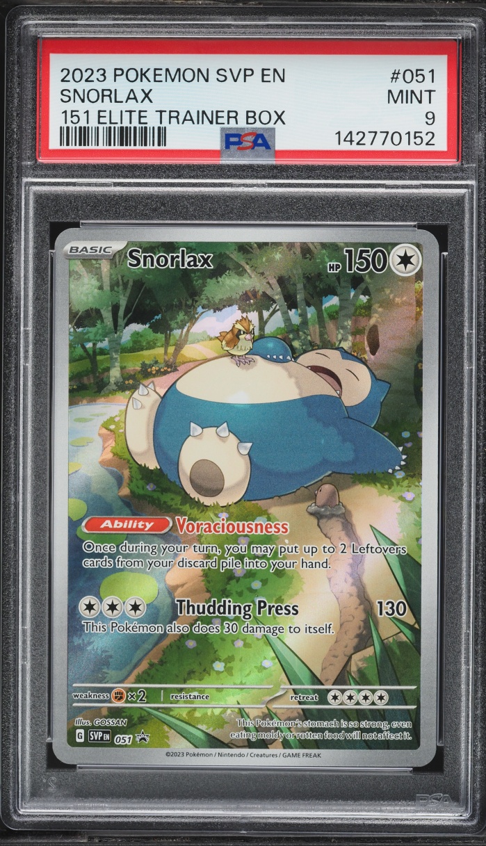 2023 Pokemon Scarlet & Violet Promo 151 ETB Full Art Snorlax #51 PSA 9 MINT