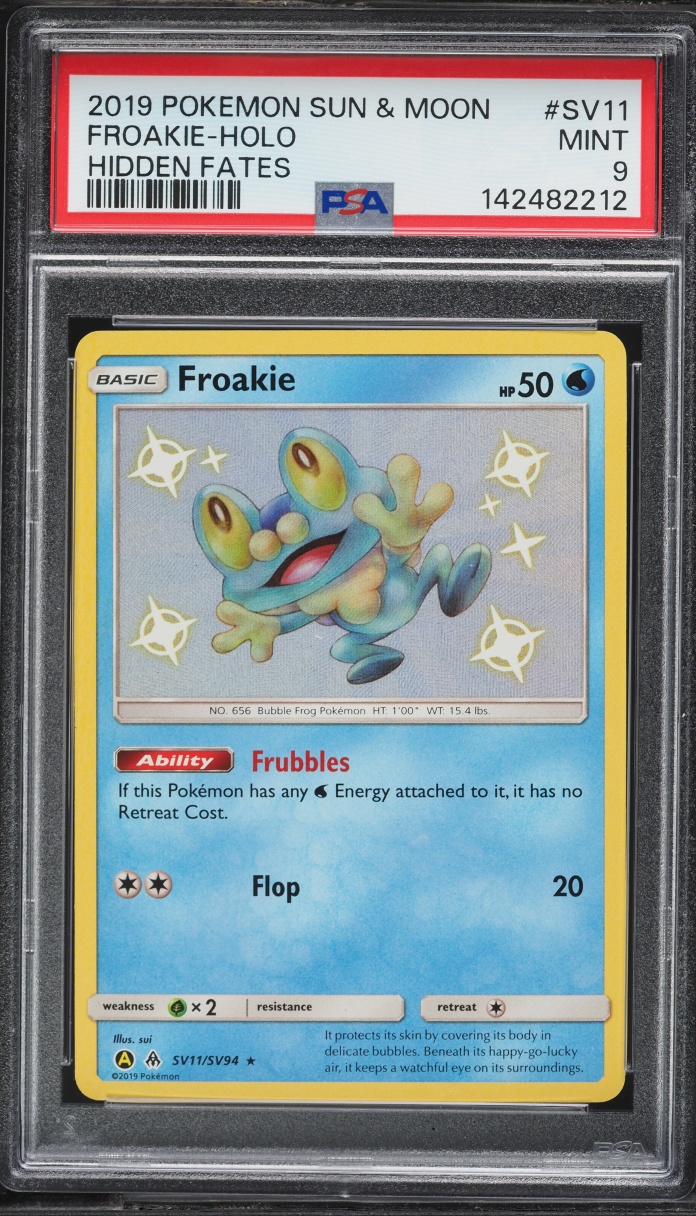 2019 Pokemon Sun & Moon Hidden Fates Shiny Froakie #SV11 PSA 9 MINT