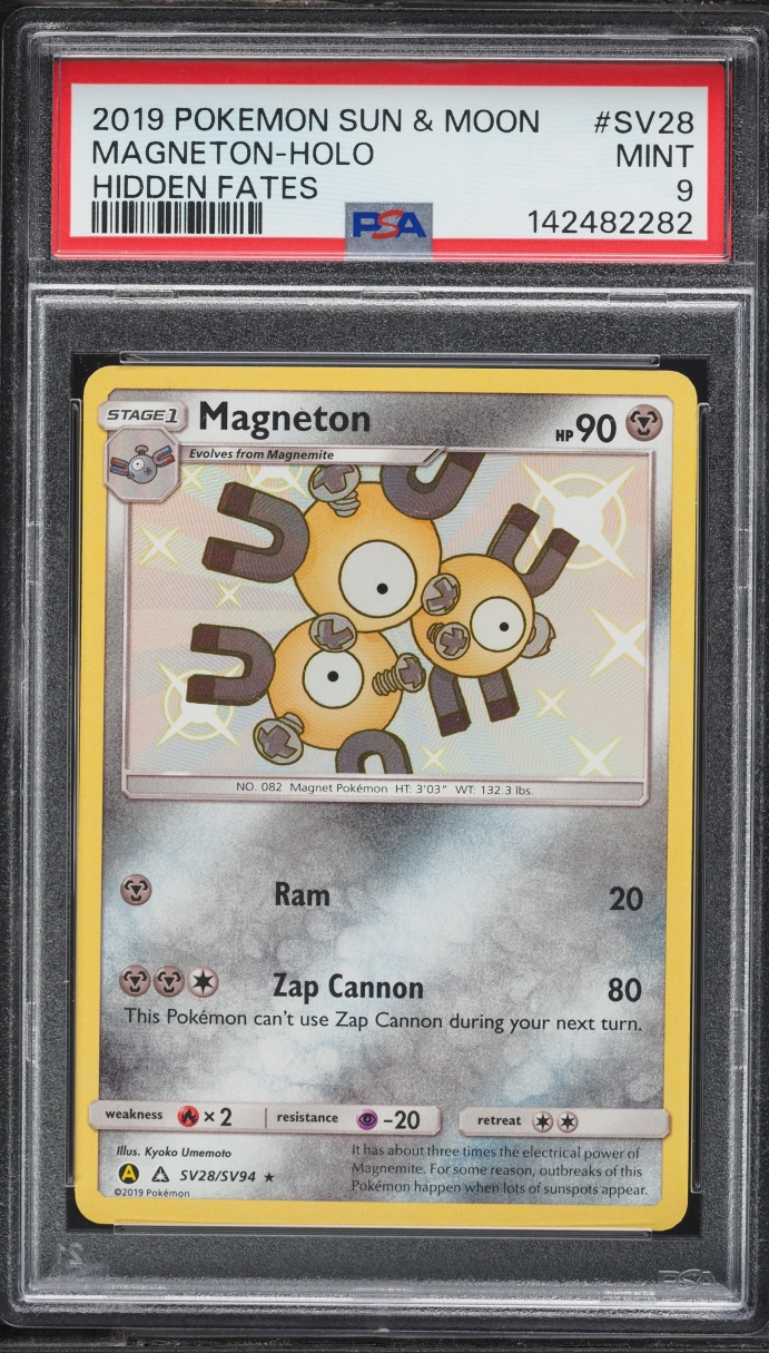2019 Pokemon Sun & Moon Hidden Fates Shiny Magneton #SV28 PSA 9 MINT