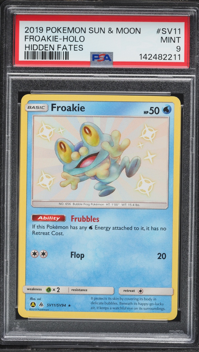 2019 Pokemon Sun & Moon Hidden Fates Shiny Froakie #SV11 PSA 9 MINT