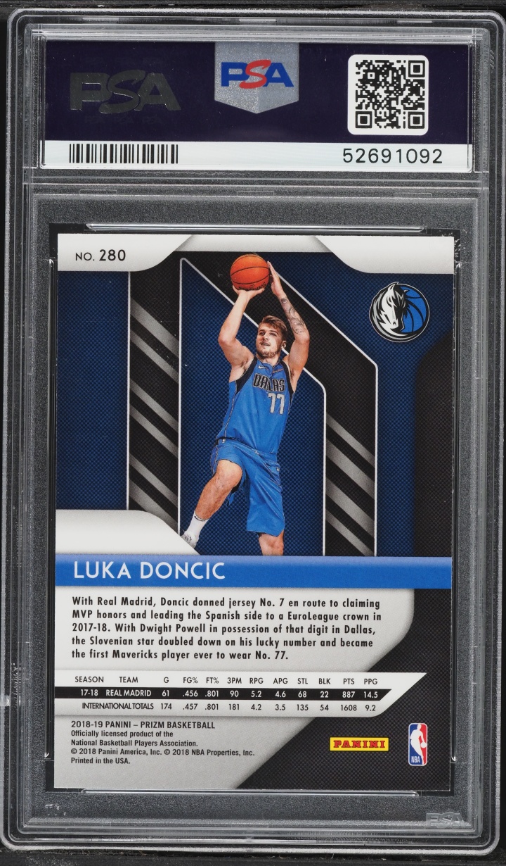 2018 Panini Prizm Luka Doncic ROOKIE #280 PSA 10 GEM MINT