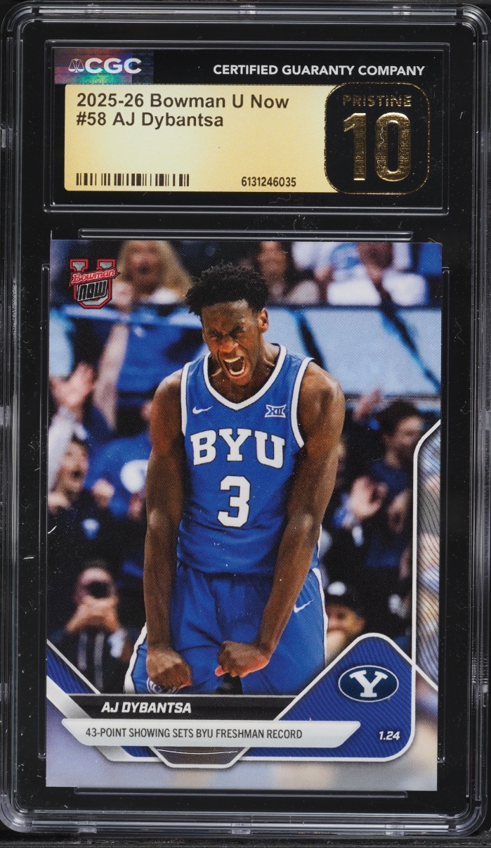 2025 Bowman University Now AJ Dybantsa ROOKIE #58 CGC 10 PRISTINE