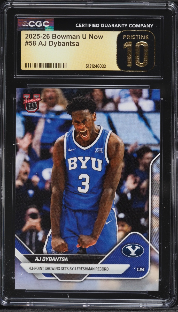 2025 Bowman University Now AJ Dybantsa ROOKIE #58 CGC 10 PRISTINE