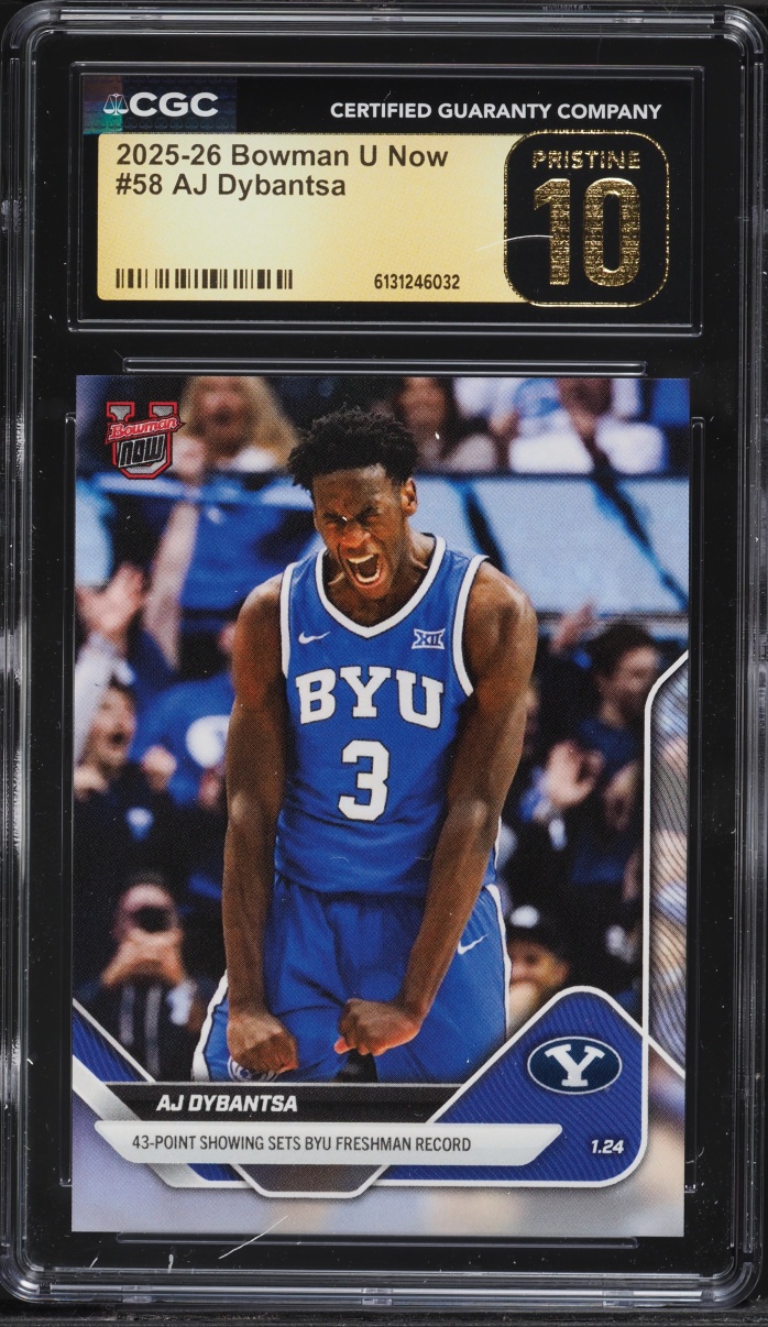 2025 Bowman University Now AJ Dybantsa ROOKIE #58 CGC 10 PRISTINE