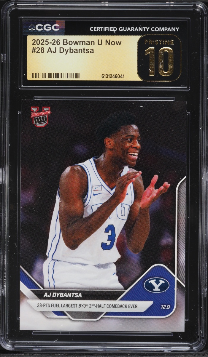 2025 Bowman University Now AJ Dybantsa ROOKIE #28 CGC 10 PRISTINE