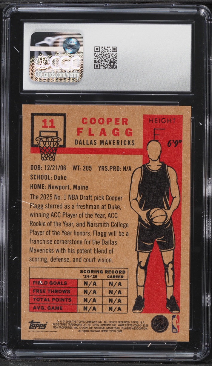 2025 Topps Living Set Cooper Flagg ROOKIE #11 CGC 9 MINT
