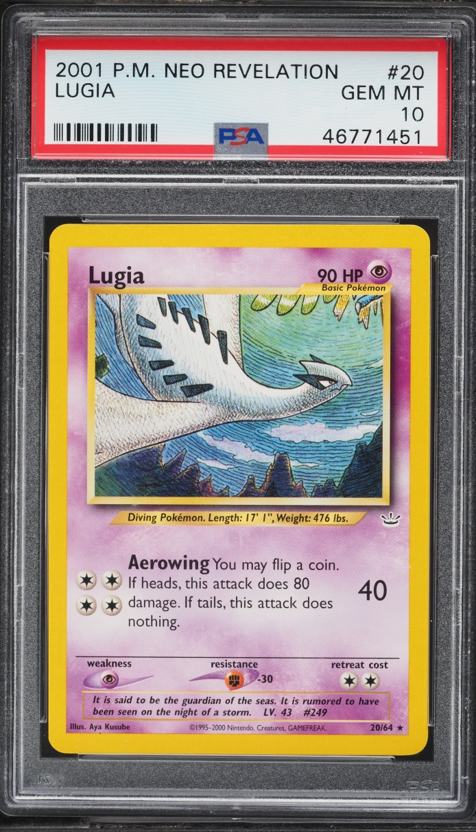 2001 Pokemon Neo Revelation Lugia #20 PSA 10 GEM MINT