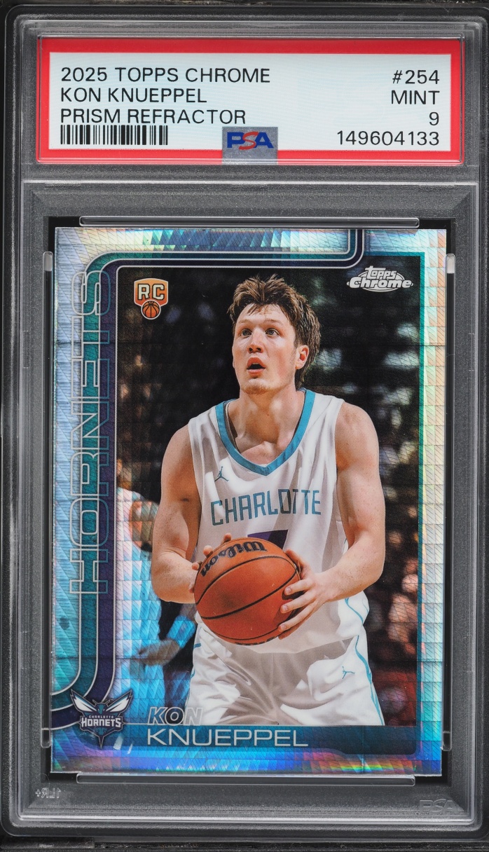 2025 Topps Chrome Prism Refractor Kon Knueppel ROOKIE #254 PSA 9 MINT