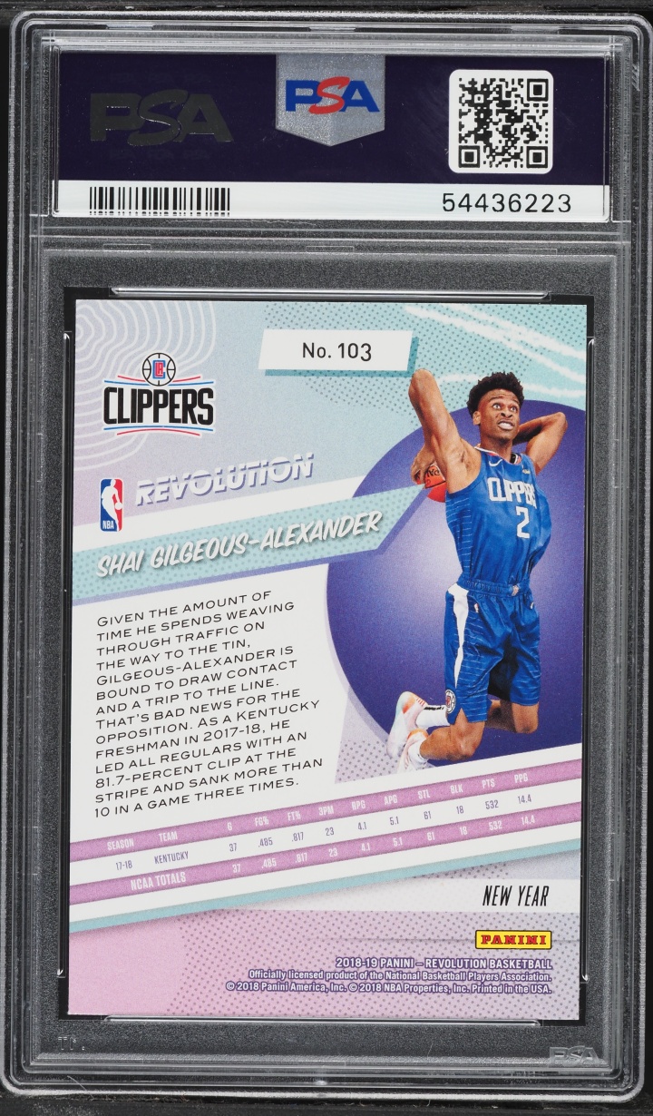 2018 Panini Revolution Chinese New Year Shai Gilgeous-Alexander ROOKIE PSA 9 MINT