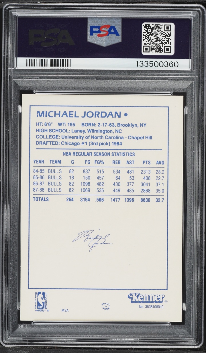 1988 Kenner Starting Lineup Michael Jordan PSA 8 NM-MT
