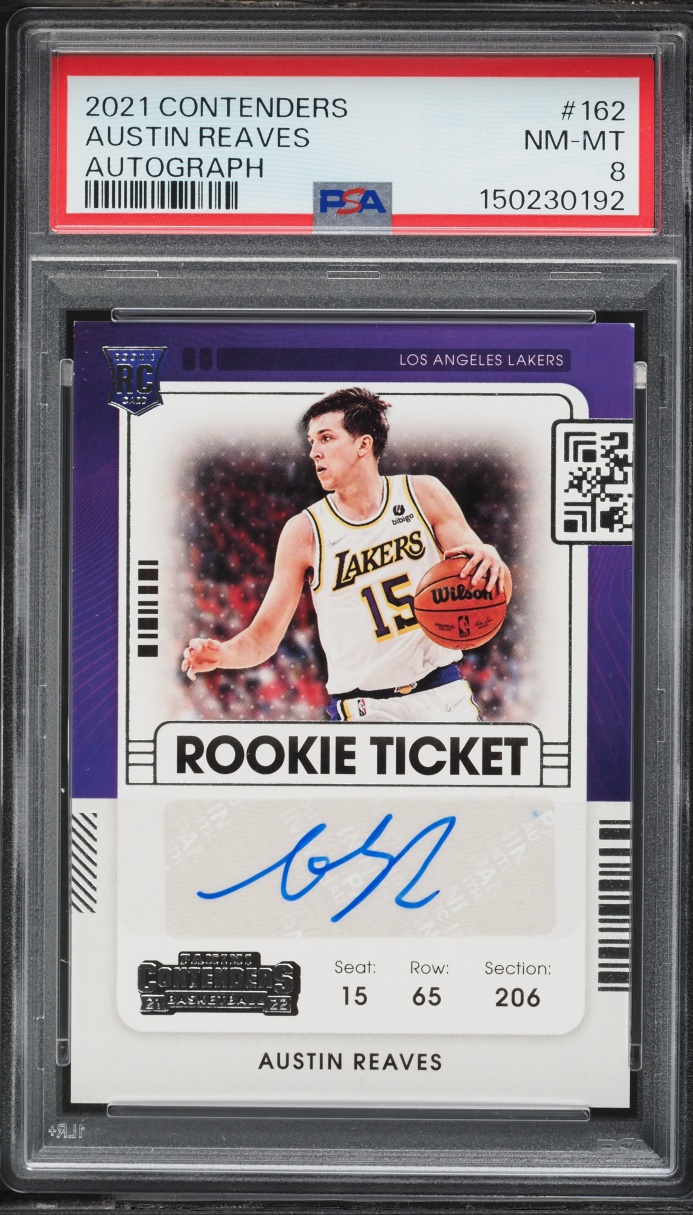 2021 Panini Contenders Austin Reaves ROOKIE AUTO #162 PSA 8 NM-MT