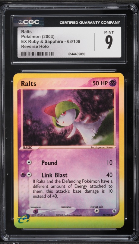 2003 Pokemon EX Ruby & Sapphire Reverse Holo Ralts #68 CGC 9 MINT