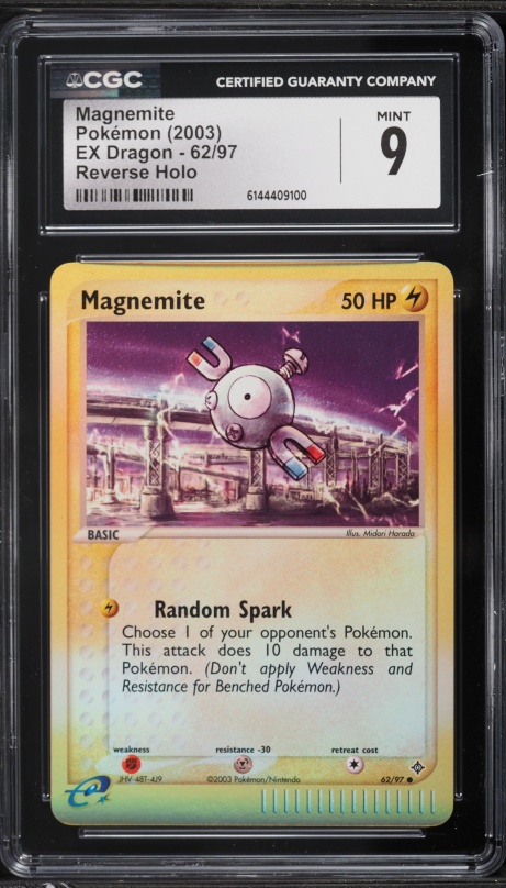 2003 Pokemon EX Dragon Reverse Holo Magnemite #62 CGC 9 MINT