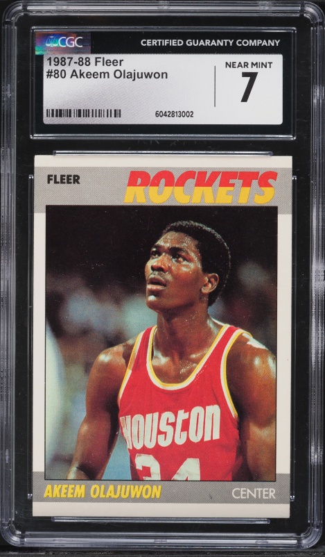 1984-85 Star Basketball Hakeem Olajuwon ROOKIE #237 PSA 8 NM-MT on