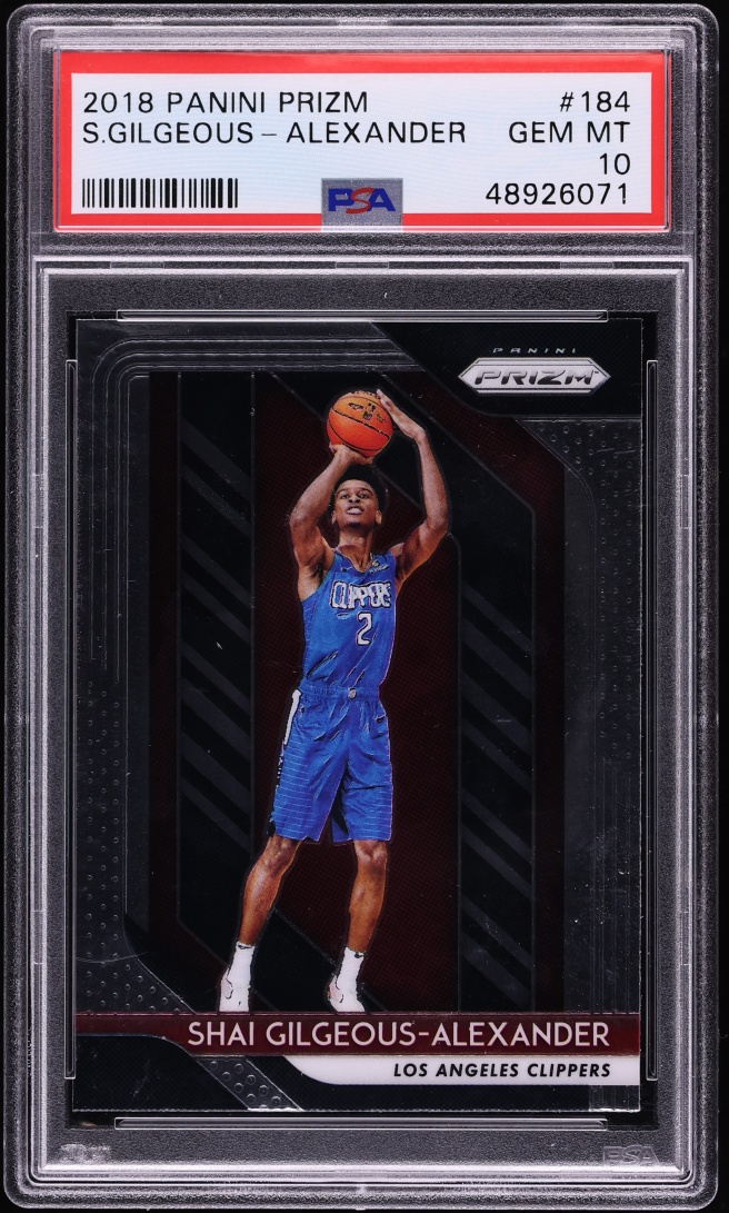 2018 Panini Prizm Shai Gilgeous-Alexander ROOKIE #184 PSA 10 GEM MINT