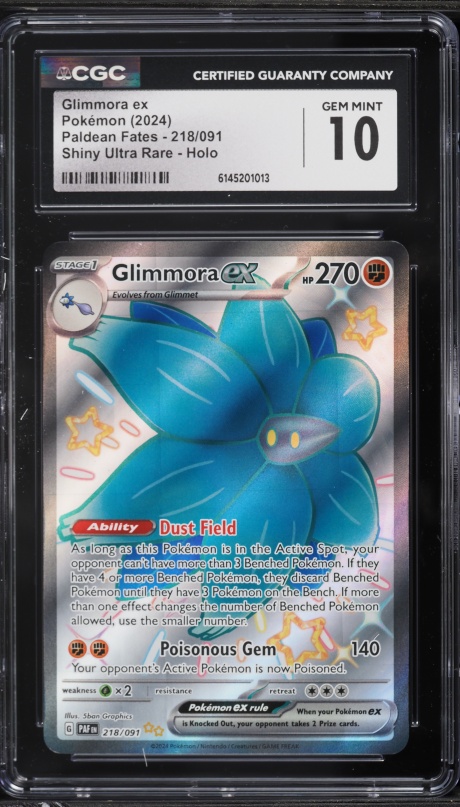 2024 Pokemon Scarlet & Violet Paldean Fates Full Art Glimmora ex #218 CGC 10 GEM MINT