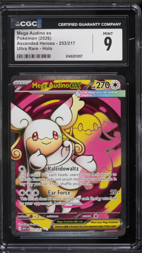 2026 Pokemon Mega Evolution Ascended Heroes Full Art Mega Audino ex #253 CGC 9 MINT