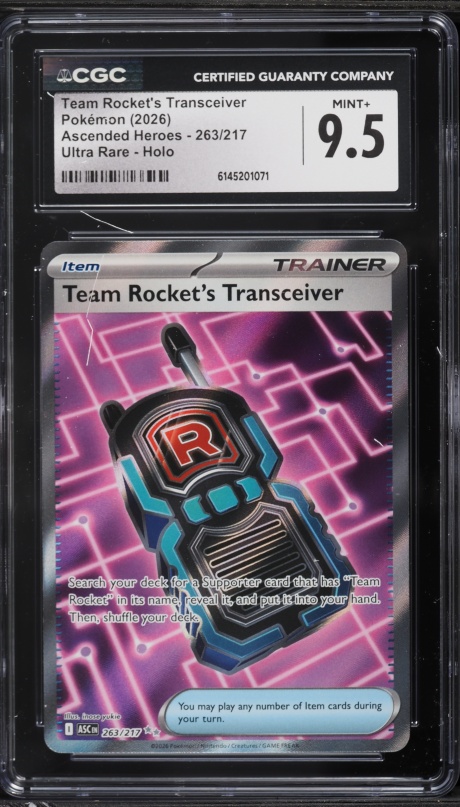 2026 Pokemon Mega Ascended Heroes Full Art Team Rocket's Transceiver #263 CGC 9.5 MINT+