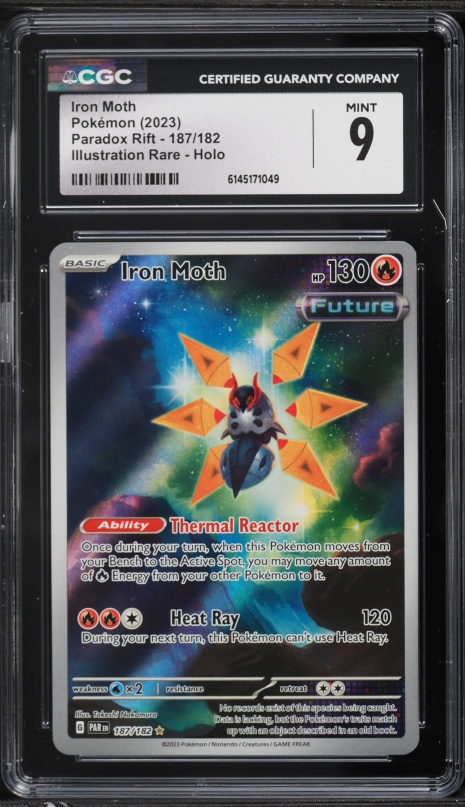 2023 Pokemon Scarlet & Violet Paradox Rift IR Iron Moth #187 CGC 9 MINT