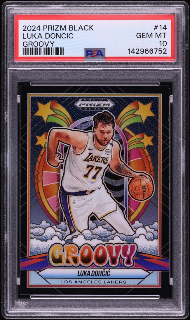 2024 Panini Prizm Black Groovy Luka Doncic #14 PSA 10 GEM MINT
