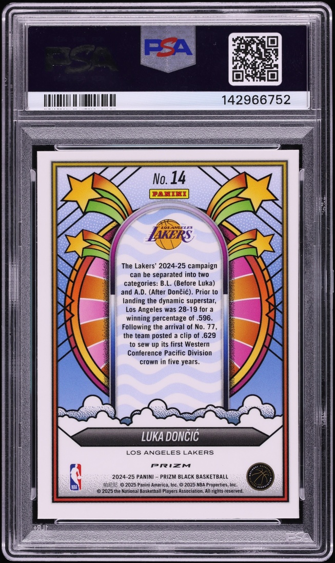 2024 Panini Prizm Black Groovy Luka Doncic #14 PSA 10 GEM MINT
