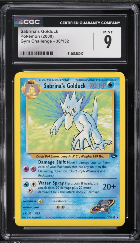 2000 Pokemon Gym Challenge Sabrina's Golduck #30 CGC 9 MINT