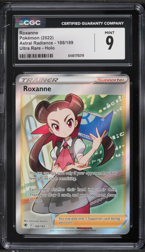 2022 Pokemon Sword & Shield Astral Radiance Full Art Roxanne #188 CGC 9 MINT