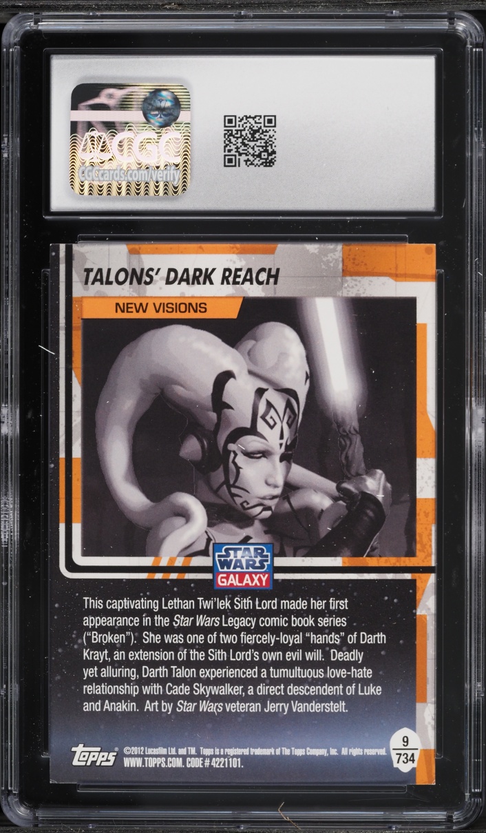 2012 Topps Star Wars Galaxy Series 7 Talons' Dark Reach #9 CGC 8 NM-MT