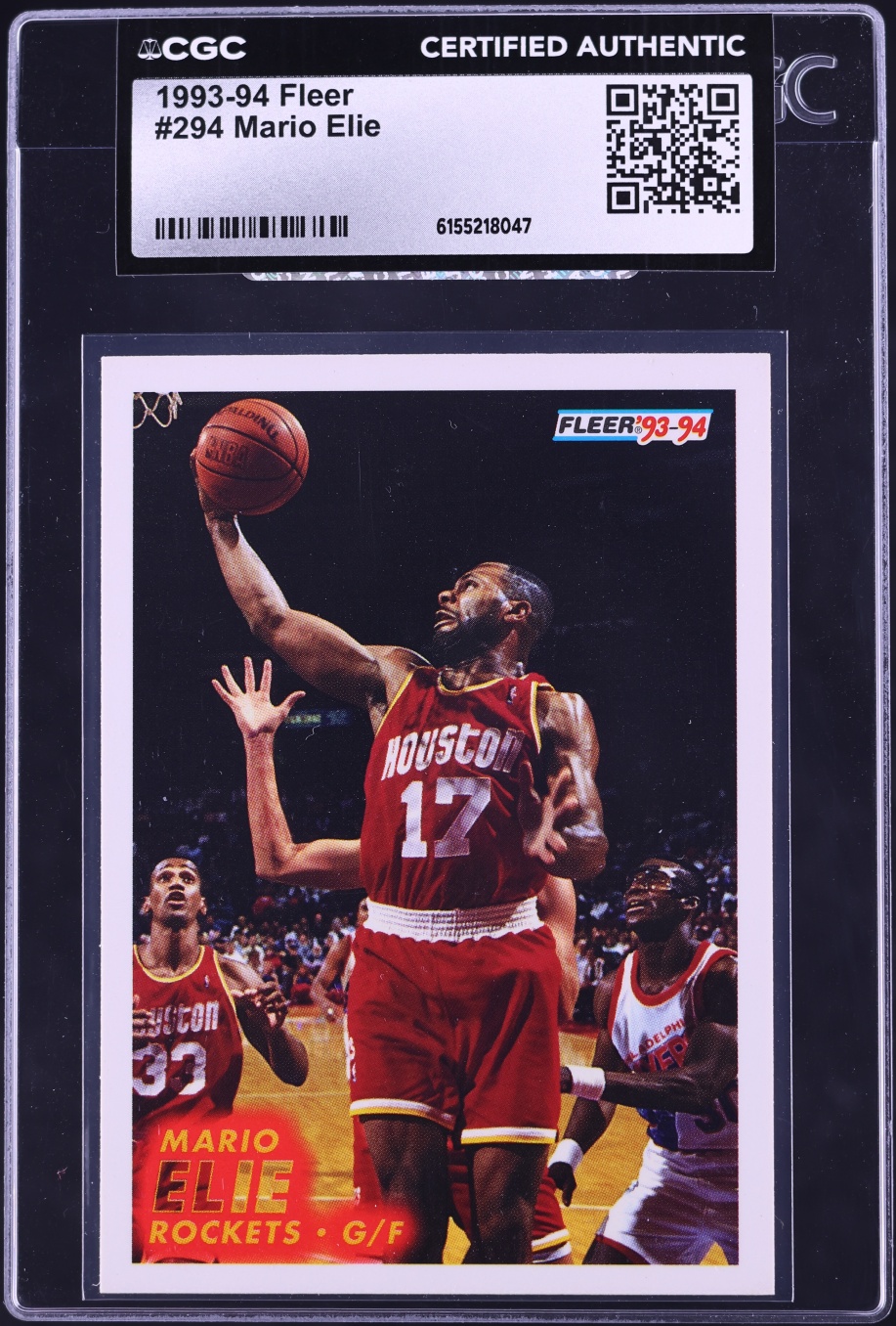 1993 Fleer Basketball Mario Elie #294 CGC AUTH