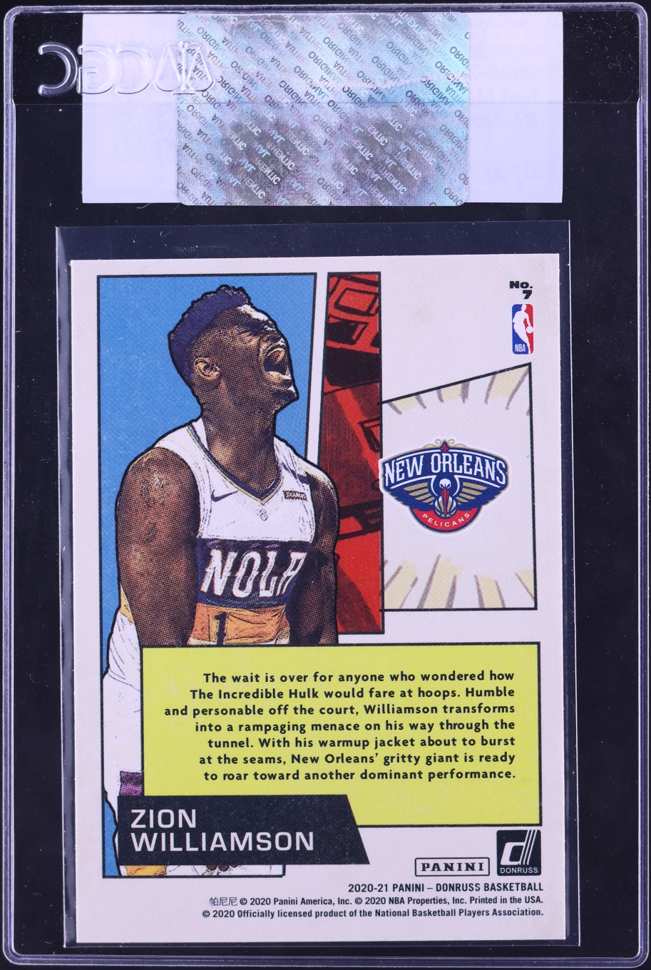 2020 Donruss Net Marvels Zion Williamson #7 CGC AUTH