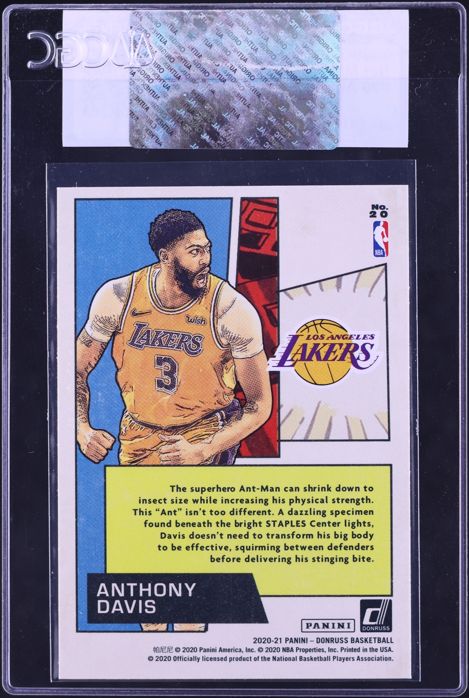 2020 Donruss Net Marvels Anthony Davis #20 CGC AUTH