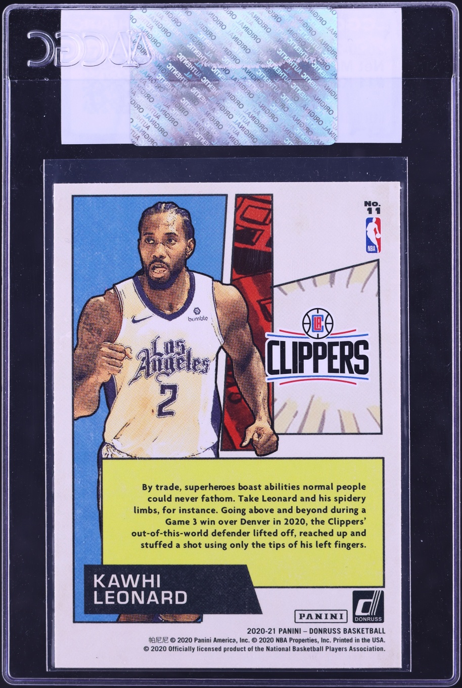 2020 Donruss Net Marvels Kawhi Leonard #11 CGC AUTH