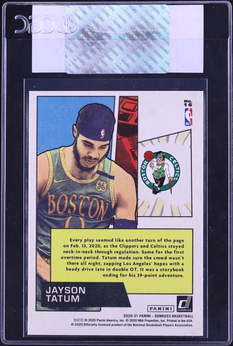 2020 Donruss Net Marvels Jayson Tatum #16 CGC AUTH