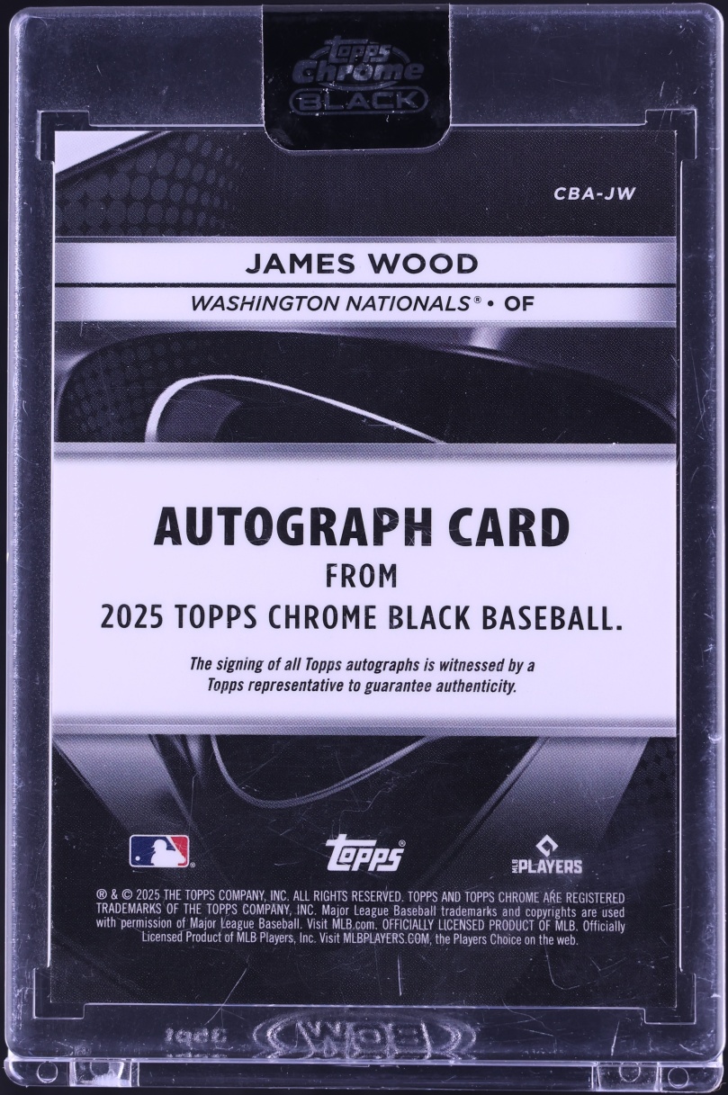 2025 Topps Chrome Black Gold Mini-Diamond Refractor James Wood ROOKIE AUTO /50 #CBA-JW