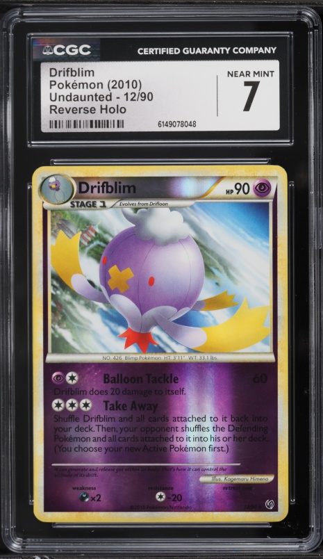 2010 Pokemon HeartGold & SoulSilver Undaunted Reverse Holo Drifblim #12 CGC 7 NRMT