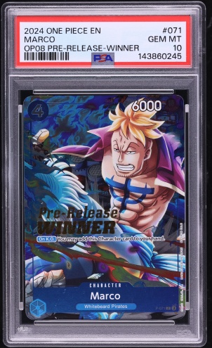 2024 One Piece Two Legends Pre-Release Winner Marco #P-071 CGC 10