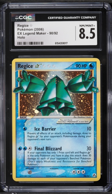 2006 Pokemon Chinese Ex Legend Maker Holo Regice Gold Star #90 BGS 9.5 GEM MINT on Fanatics Collect 2006 Pokemon Chinese Ex Legend Maker Holo Regice Gold Star #90 BGS 9.5 GEM MINT on Fanatics Collect