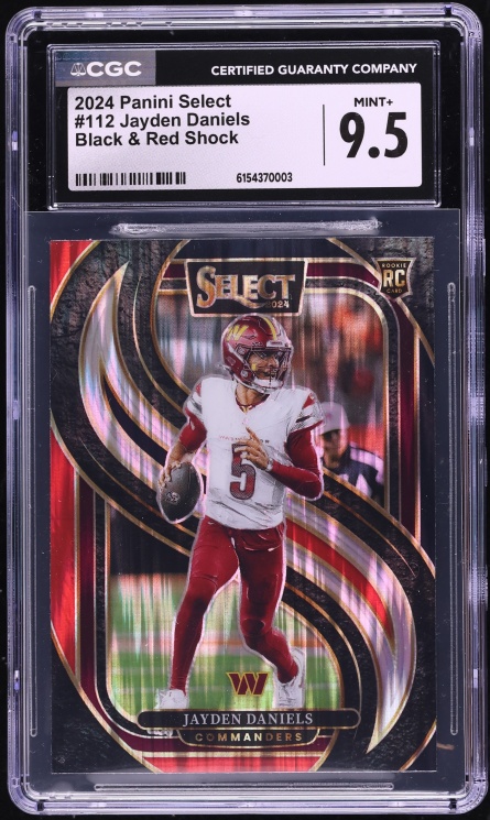 2024 Select Premier Level Black & Red Shock Prizm Jayden Daniels ROOKIE #112 CGC 9.5 MINT+