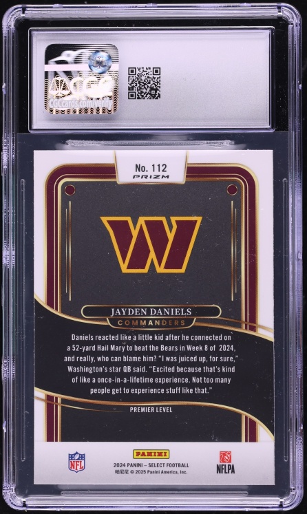 2024 Select Premier Level Black & Red Shock Prizm Jayden Daniels ROOKIE #112 CGC 9.5 MINT+