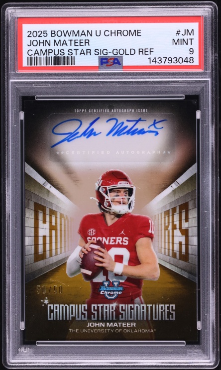 2025 Bowman Chrome University Football Gold Refractor John Mateer #CSS-JM