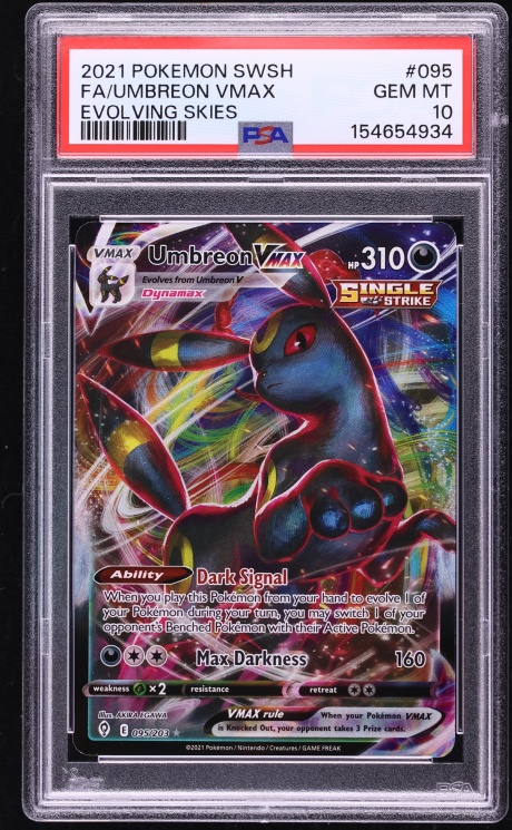 2021 Pokemon Sword & Shield Evolving Skies Full Art Umbreon VMAX #95 PSA 10 GEM MINT
