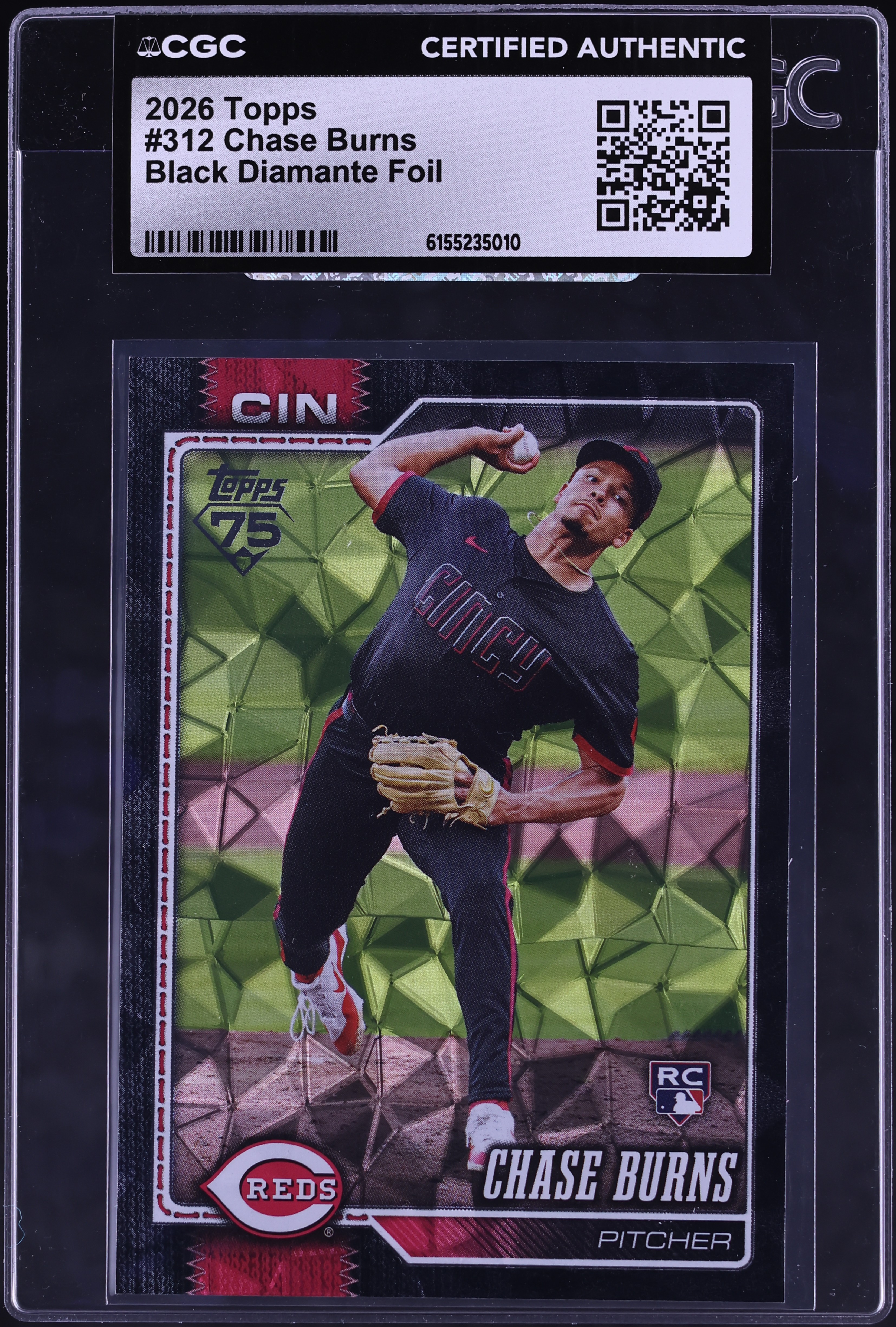 2026 Topps Baseball Black Diamante Foil Chase Burns #312