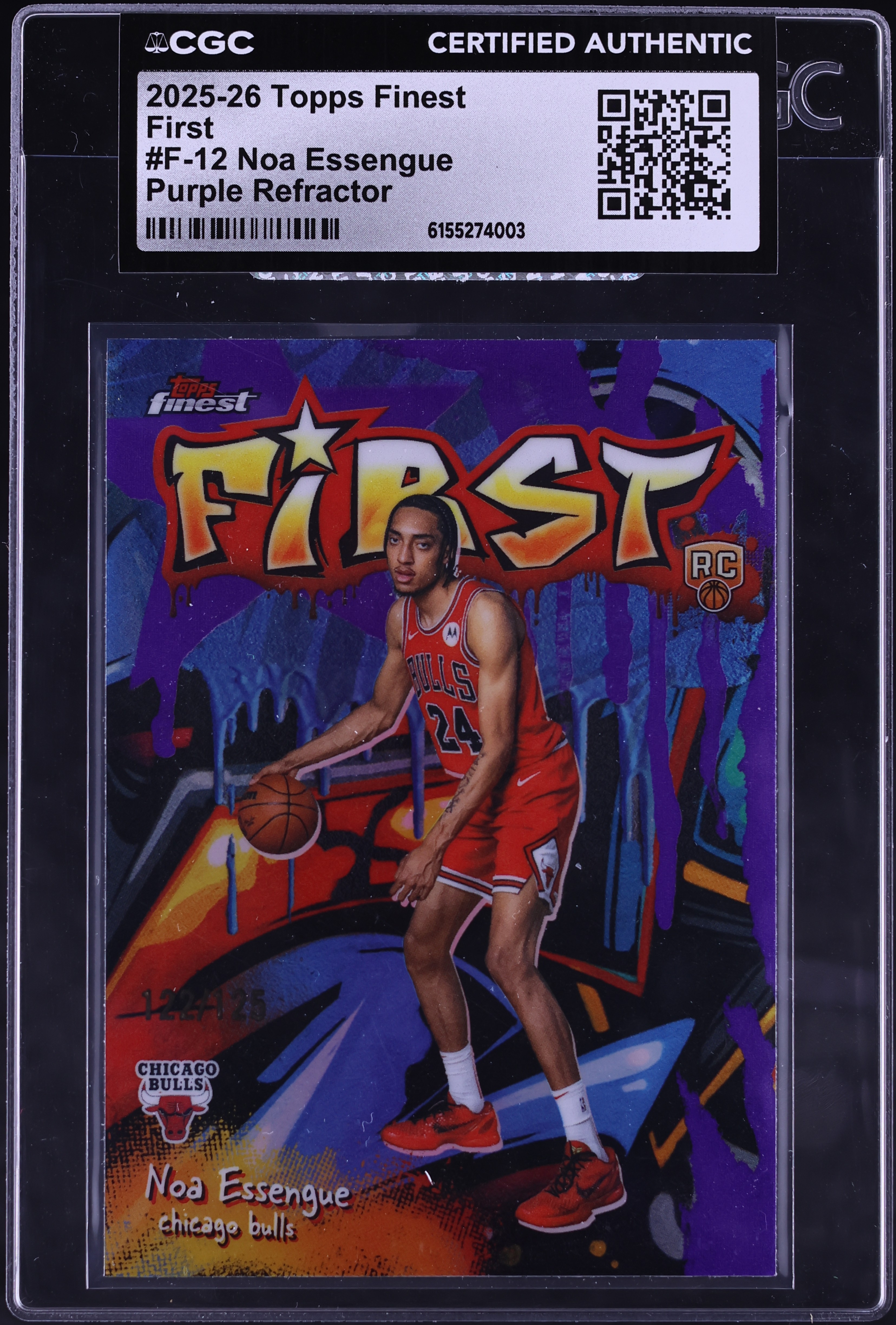 2025 Topps Finest Basketball Purple Refractor Noa Essengue #F-12