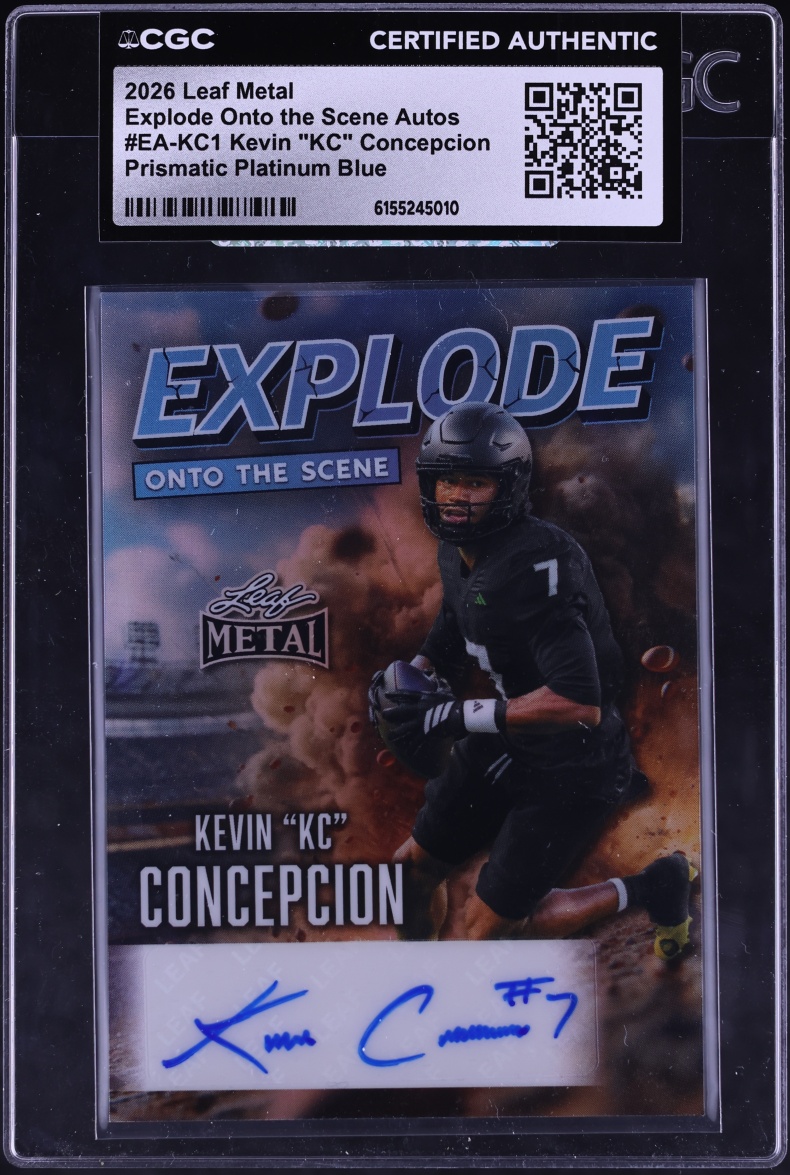 2026 Leaf Metal Explode Prismatic Platinum Blue Kevin KC Concepcion RC AUTO JSY # 7/8 CGC AUTH