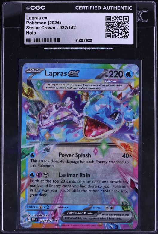 2024 Pokemon Scarlet & Violet Stellar Crown Holo Lapras EX #32 CGC AUTH