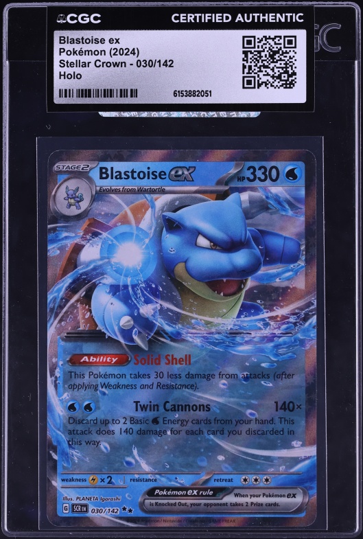 2024 Pokemon Scarlet & Violet Stellar Crown Holo Blastoise Ex #30 CGC AUTH